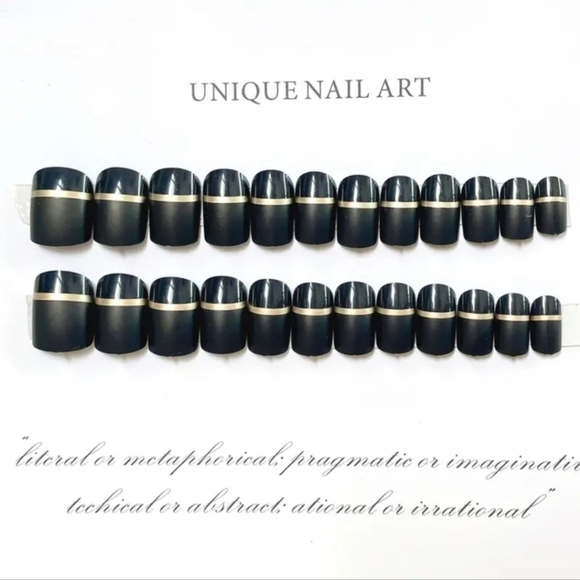 2/$16 Black Matte & Glossy Press on Nails - Picture 3 of 15